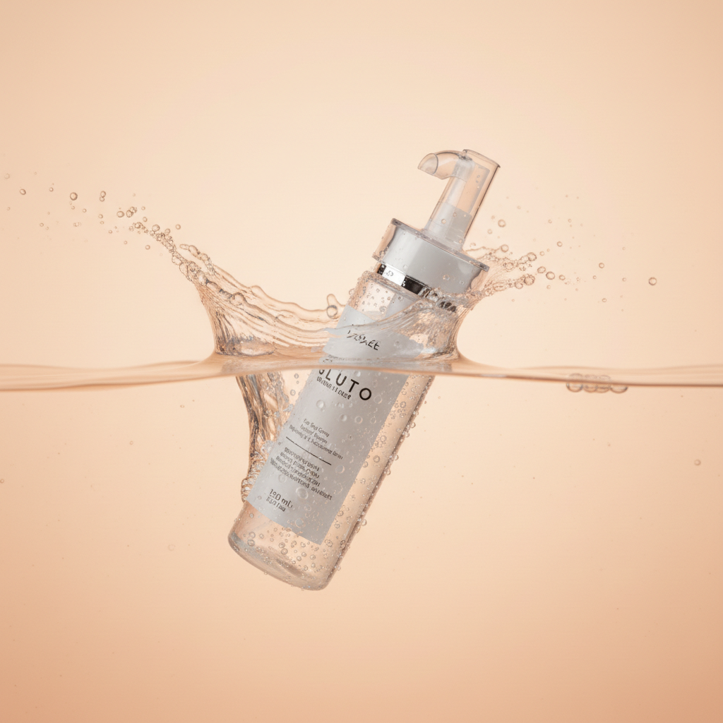 Skincare Laaske Derma Gluto bottle with dropper on a beige background