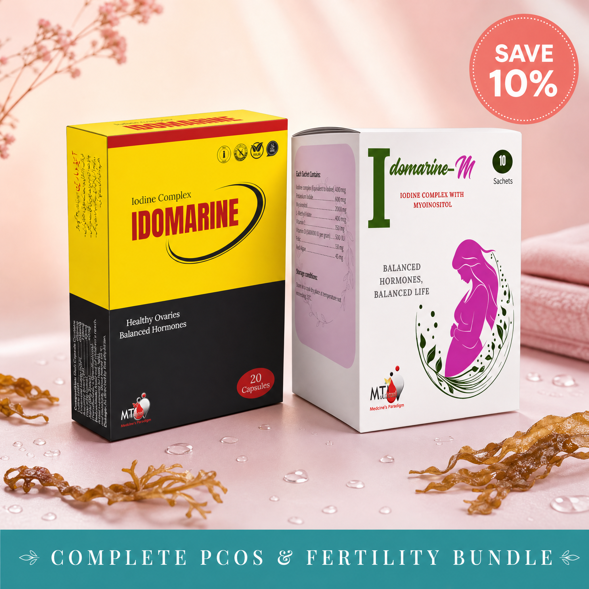 Idomarine + Idomarine-M Bundle — Complete PCOS & Fertility Support for Women in Pakistan